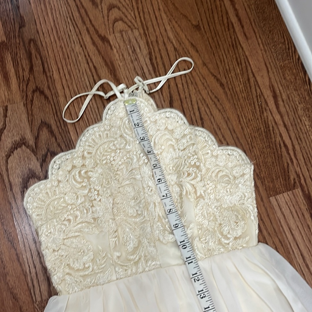 Lulu's Cream Embellished Halter Gown - Picture 3 of 7